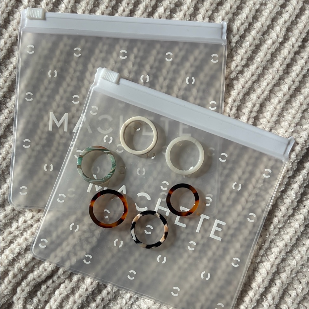 Machete Resin Stackable Rings - Tortoise, Cream, Green